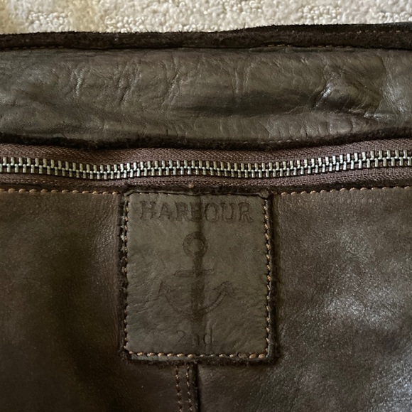 HARBOUR 2ND dark woven leather shoulder/tote bag. - Picture 3 of 14